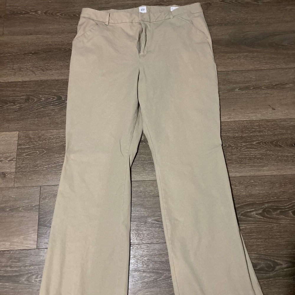 Gap Pants Womens size 20 Beige Khaki High Rise Flare business casual work pants